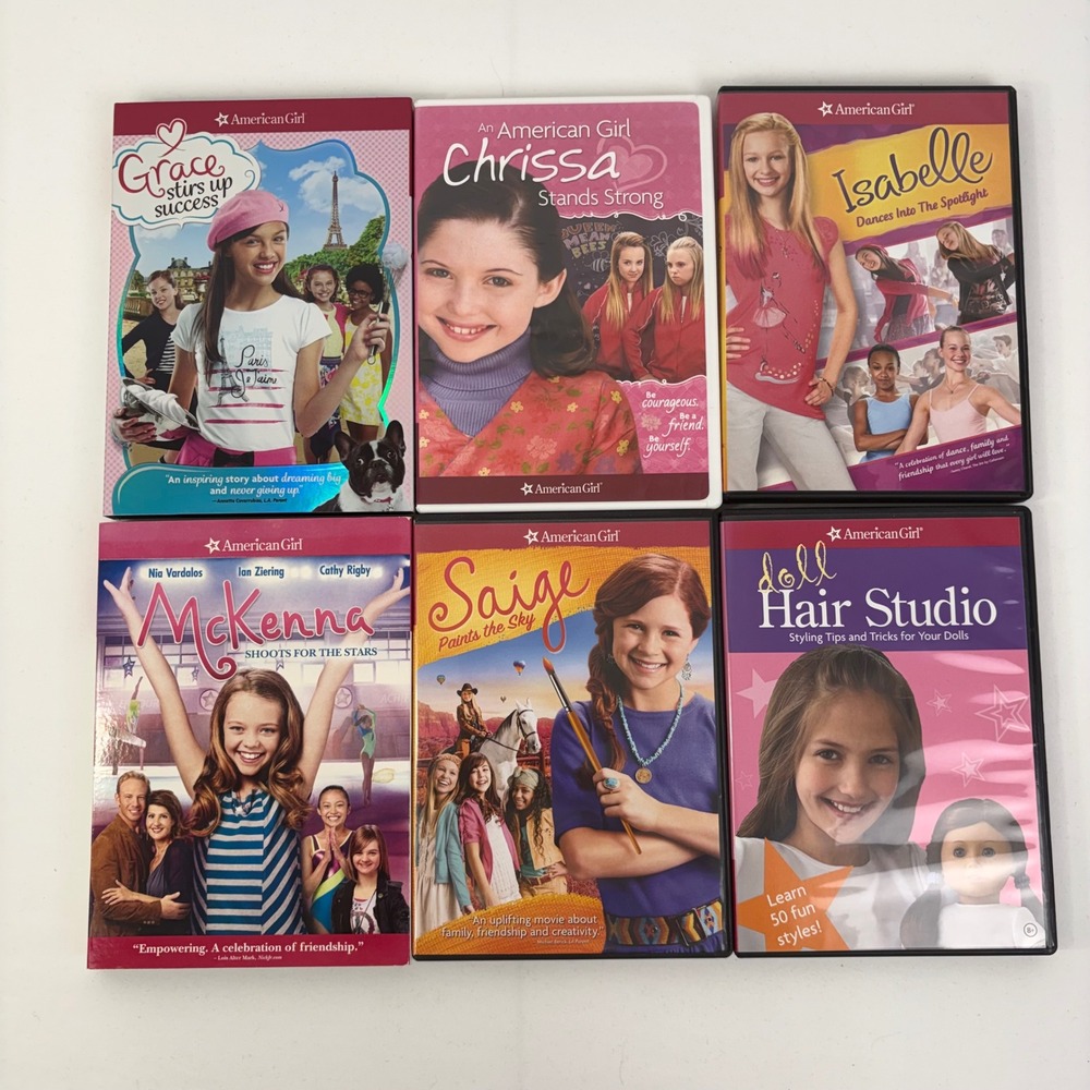 American Girl DVD Lot 6 Movies Grace Chrissa Isabelle McKenna Saige Hair Studio